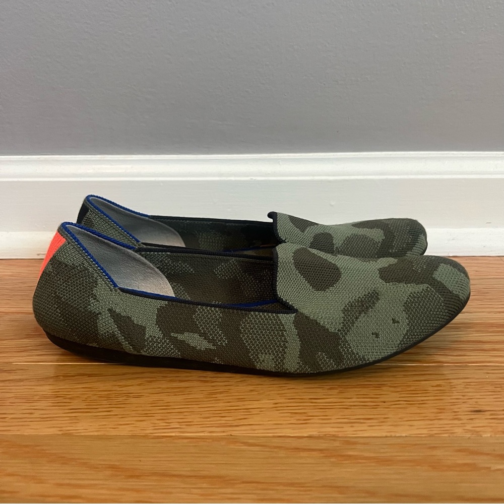 ROTHY'S Olive Camo Knit RETIRED Flats Round Toe Sz 9 Womens Shoes Loafers
